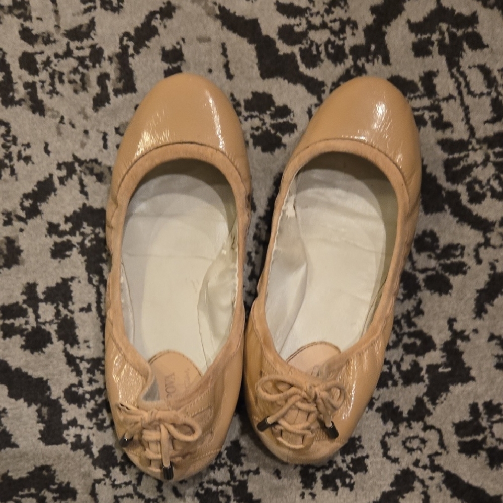 Cole Haan Beige Patent Ballet Flats